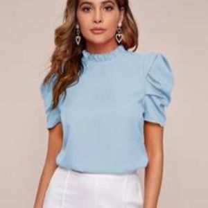 Blue short sleeve top